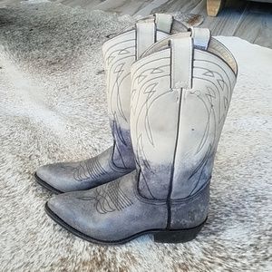 Billy Frye Pull on Grey White Ombre boots